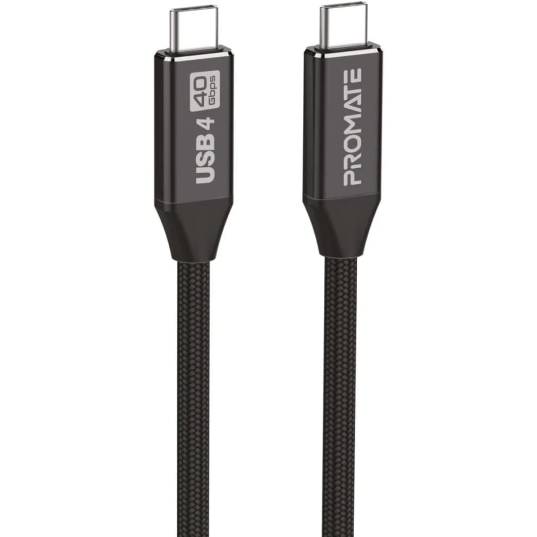 Promate PrimeLinkC40-2M Durable USB-C Cable Ultra HD 8k 60hz USB4 Type-C Cable - 240W Power Delivery Thunderbolt 4 Compatible