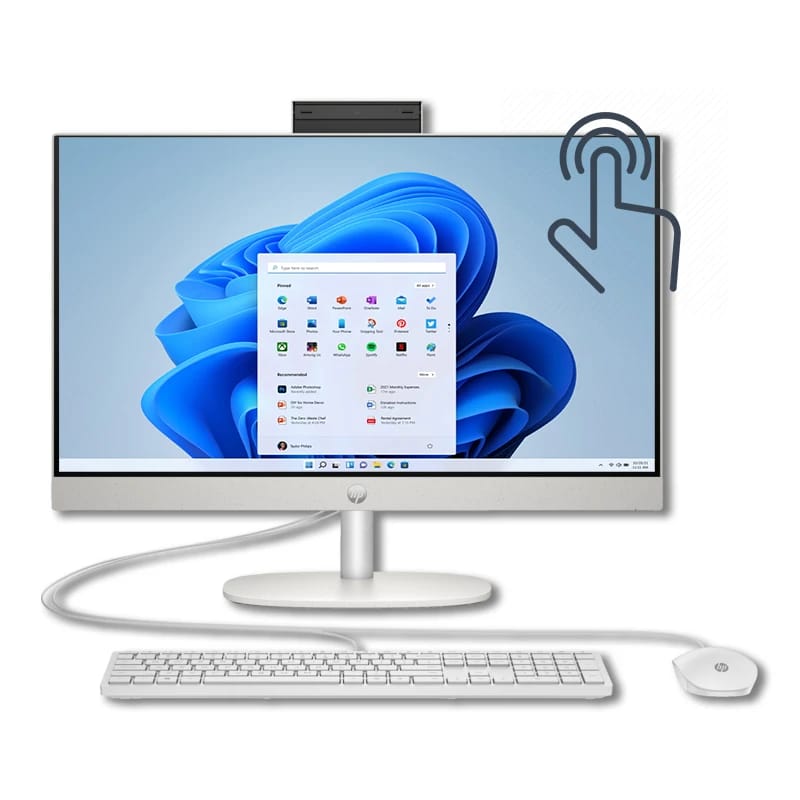 HP All-in-one PC – 23.8″ FHD touch – intel core Ultra 5 -125U – 16GB DDR5 – 512GB NVMe SSD – Shell white – DOS – 24-cr1005ne