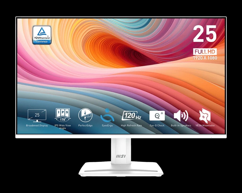 شاشة ألعاب MSI PRO MP251W E2 مقاس 24.5 بوصة بتقنية LED IPS Full HD بمعدل تحديث 120 هرتز