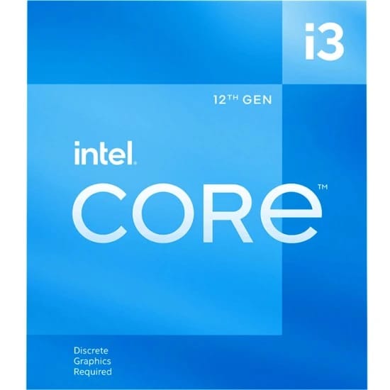 معالج INTEL CORE I3 12100F من الجيل الثاني عشر LGA1700، 4 أنوية، 8 خيوط، أقصى تردد توربو 4.3 جيجاهرتز (درج)