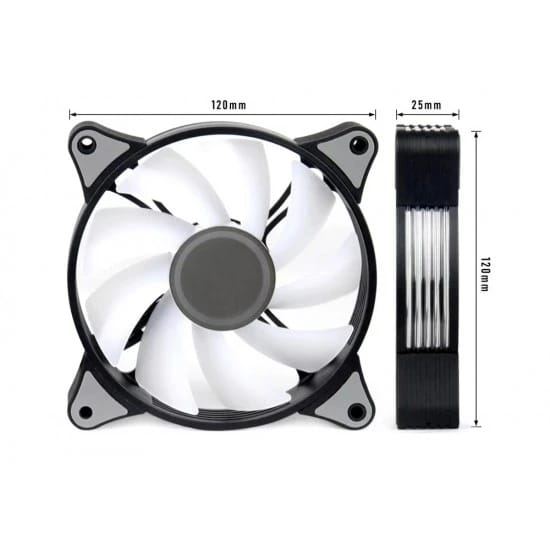 مروحة تبريد AIGO AR12 3 PIN 5V ARGB 120 MM - عبوة واحدة