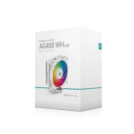 DEEPCOOL GAMMAXX AG400 WH ARGB WHITE SINGLE-TOWER 120MM STATIC ARGB FAN DIRECT-TOUCH COPPER HEAT PIPES CPU AIR COOLER