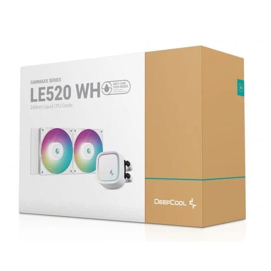 مبرد سائل DEEPCOOL LE520 240MM ARGB PWM FAN 220W TDP ANTI-LEAK TECH CPU AIO لـ INTEL وAMD - أبيض