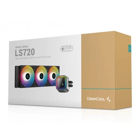 مبرد سائل وحدة المعالجة المركزية DEEPCOOL LS720 360MM AIO عالي الأداء وذو كفاءة منخفضة في الضوضاء وقطر 360 مم وتصميم غطاء المرآة اللانهائية