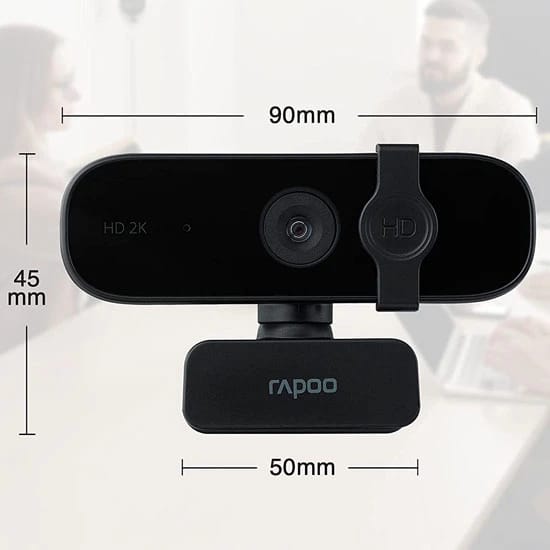 كاميرا ويب رابو C280 USB عالية الدقة - كاميرا تدعم 1080 بكسل و2K وميكروفون مدمج متعدد الاتجاهات لتقليل الضوضاء بزاوية عرض واسعة 85 درجة ودوران أفقي 360 درجة - أسود