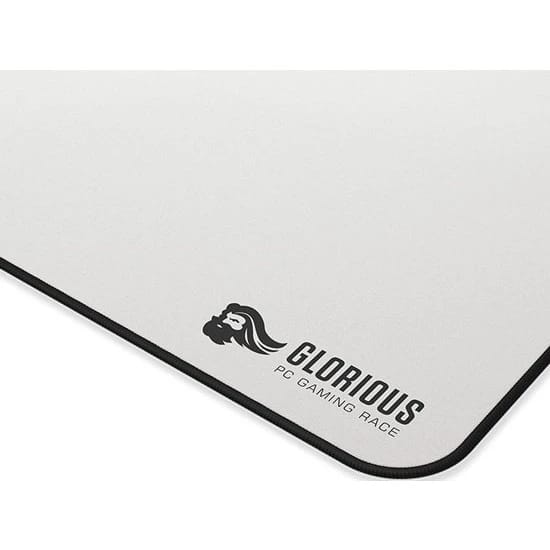 لوحة ماوس للألعاب GLORIOUS 3XL PRO (122x60CM) بحواف مخيطة من القماش مقاس 3 مم - كبيرة - بيضاء