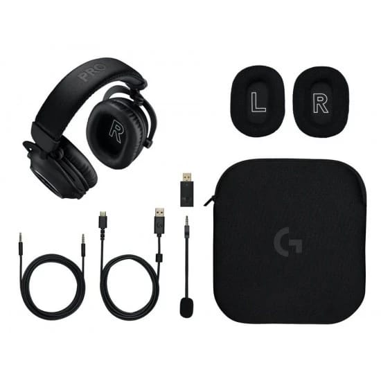 سماعة رأس لاسلكية للألعاب LOGITECH PRO X 2 LIGHTSPEED 50 MM GRAPHENE DRIVER 2.0 7.1 SURROUND عمر البطارية 50 ساعة - أسود