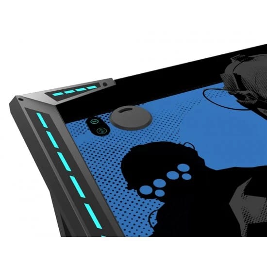 مكتب ألعاب CALL OF DUTY (COD) HAWKSBILL SERIES RGB FLOWING LIGHT مع خطاف سماعة رأس وحامل أكواب - أسود/أزرق