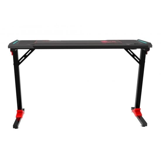 مكتب ألعاب GAMEON RAPTOR II SERIES Z-SHAPED RGB FLOWING LIGHT (140*60*72CM) مع خطاف سماعة رأس وحامل أكواب - أسود