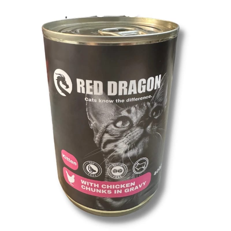 Red dragon adult cat with chicken chunks in gravy 400g