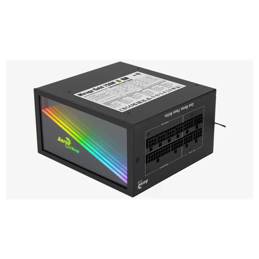 AeroCool Mirage Gold 750W: مزود طاقة 80 Plus Gold كامل الوحدات بتصميم أنيق وARGB