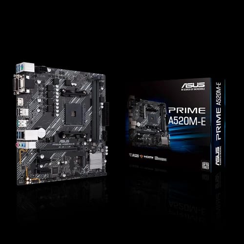 AMD A520 (Ryzen AM4) micro ATX motherboard with M.2 support, 1 Gb Ethernet, HDMI/DVI/D-Sub, SATA 6 Gbps, USB 3.2 Gen 2 Type-A