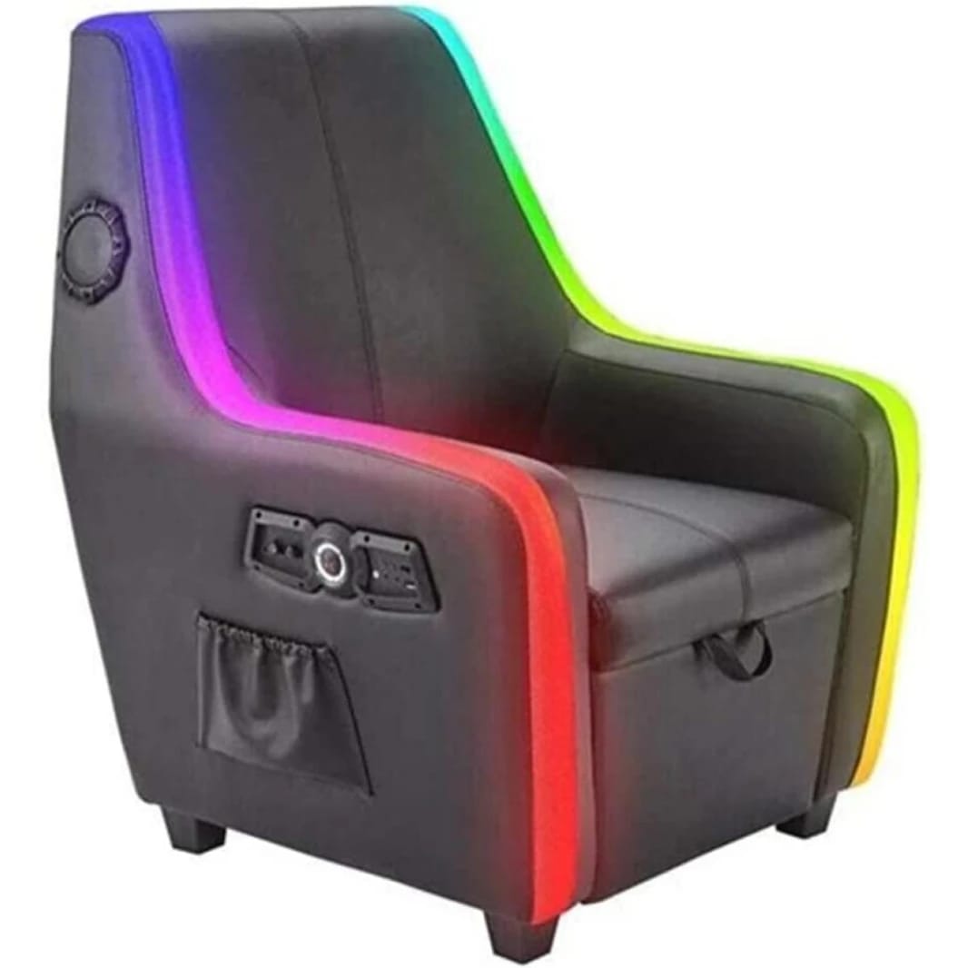 X-Rocker Premier Maxx RGB 4.1 Audio Gaming Armchair, Gaming Chair with Ottoman Storage for Ultimate Gaming Set Up. 4 Speakers 1 Subwoofer, Neo Motion 30 RGB LED Lighting Options