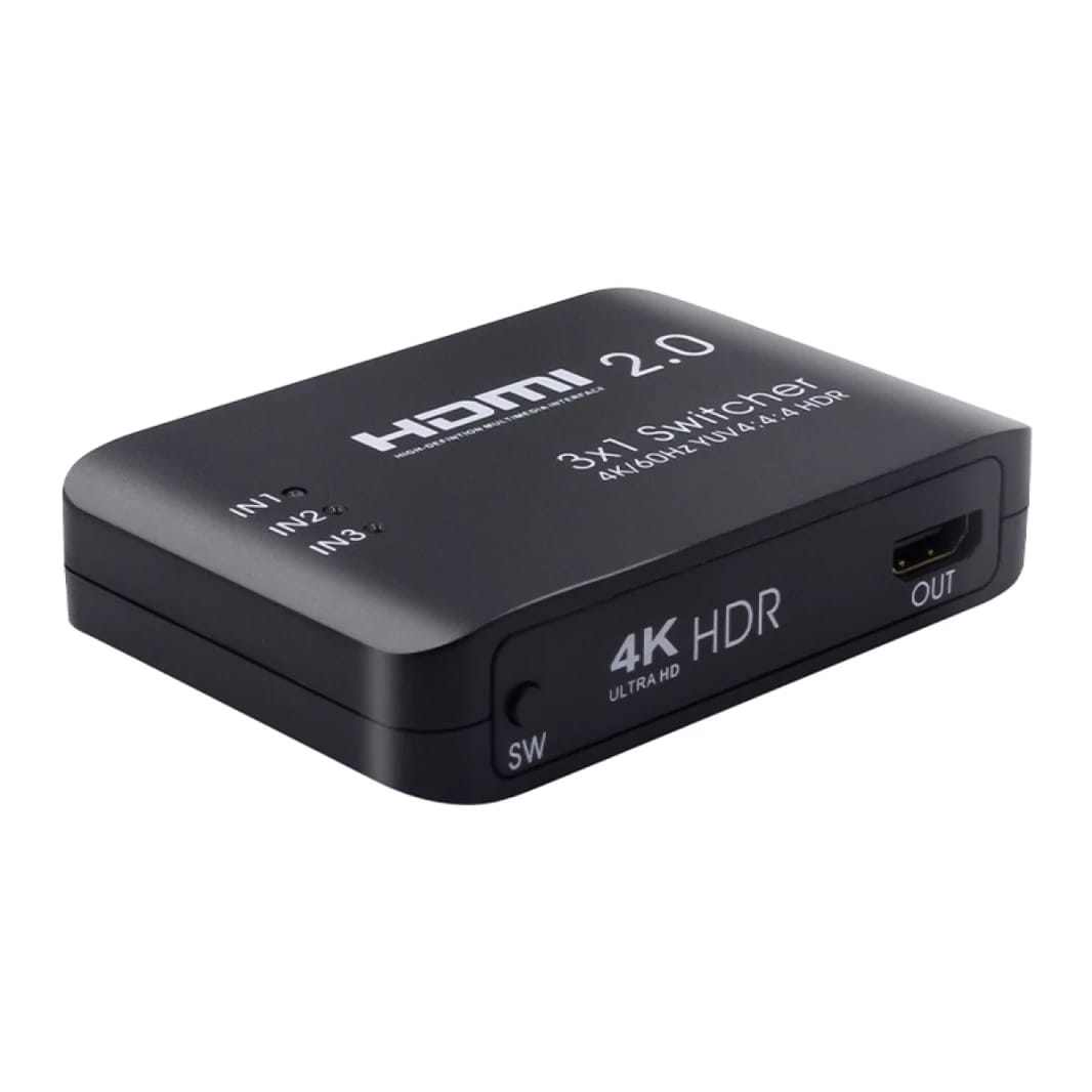 HDMI2.0 Switch Good Quality 3 Port 1080P HDMI Switch Switcher Selector Splitter Hub + iR Remote for HDTV PS3 Media Streaming Device HDMI2.0 (Black)