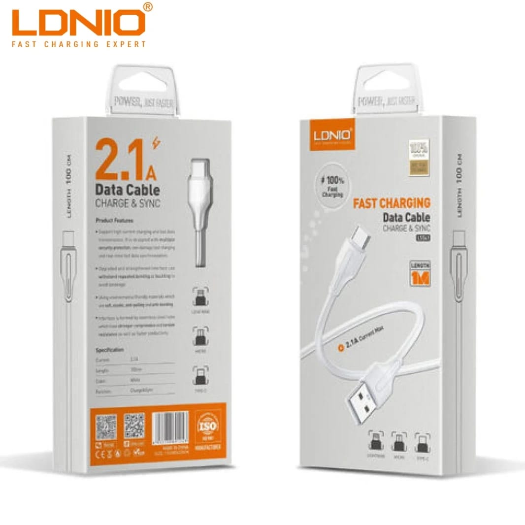 LDNIO LS541 USB DATA CABLE FOR IPHONE 100CM