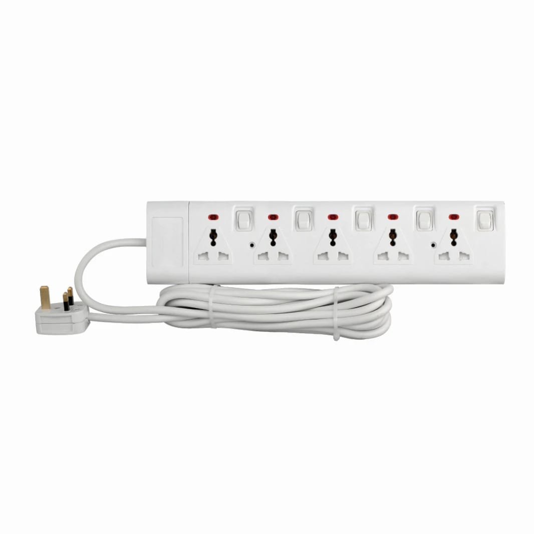 مقبس تمديد الطاقة العالمي TERMINATOR 5 WAY 5M TPB 725-5M