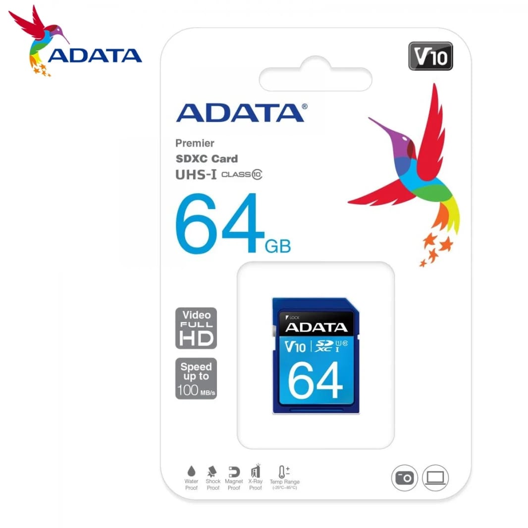 ADATA SDXC 64GB Class 10 - ADATA-ASDX64GUICL10-R