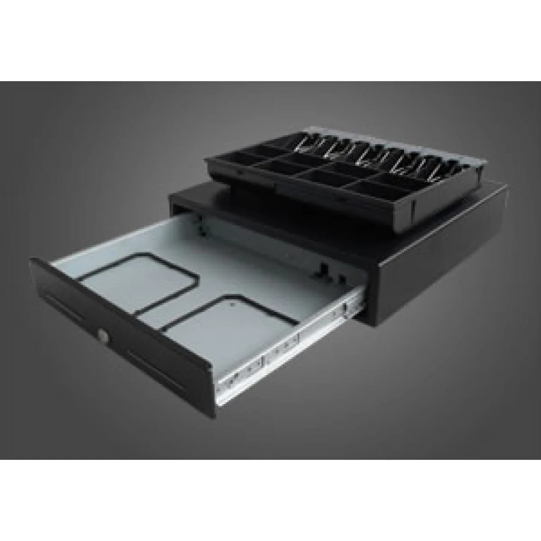SK-460  Cash Drawer made of heavy gauge steel, suitable for heavy duty use and prolonged operational life 5 -note and 8 coin Cash tray with metal wire grippers