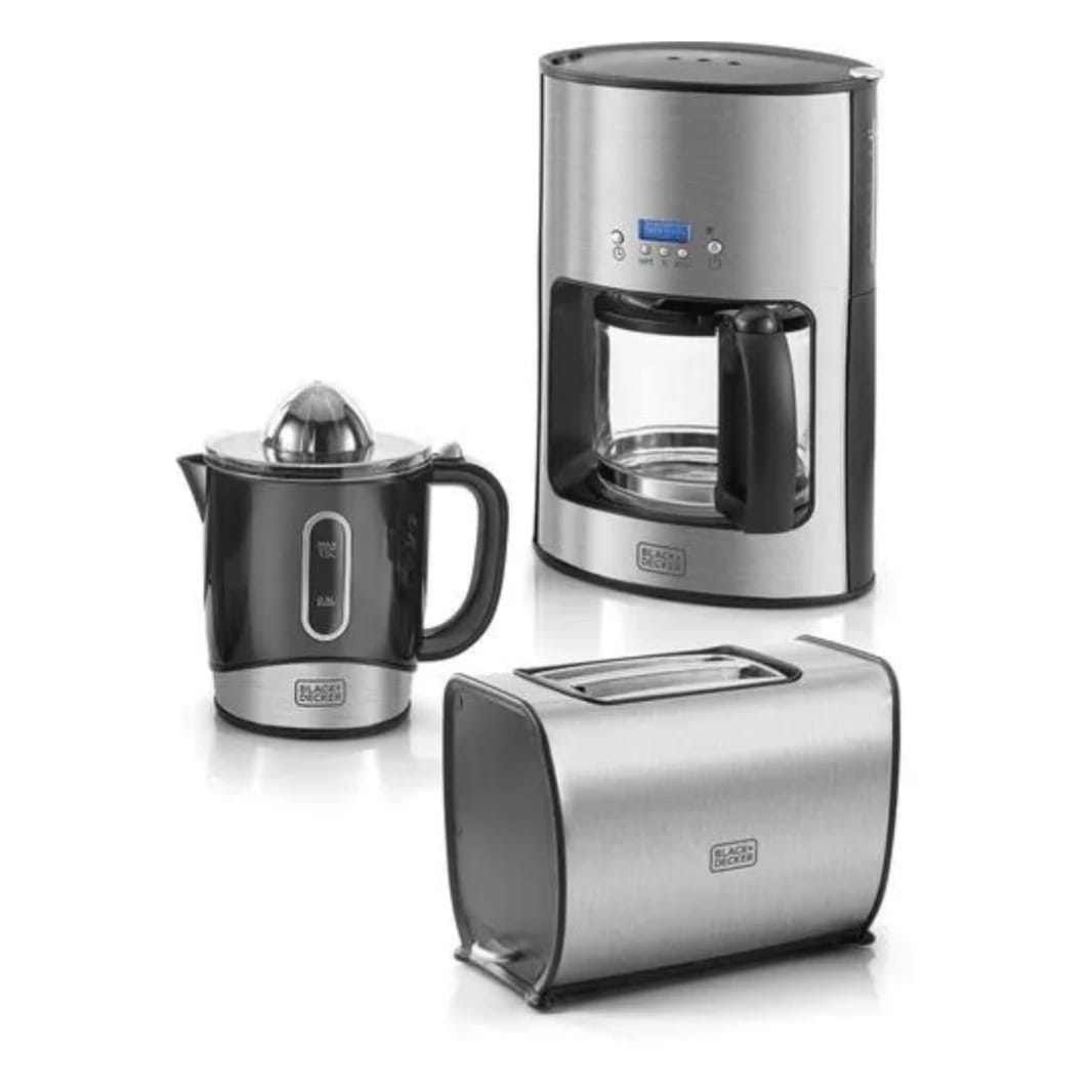 مجموعة القهوة الفورية Black & Decker + 2 شرائح محمصة + عصارة الحمضيات