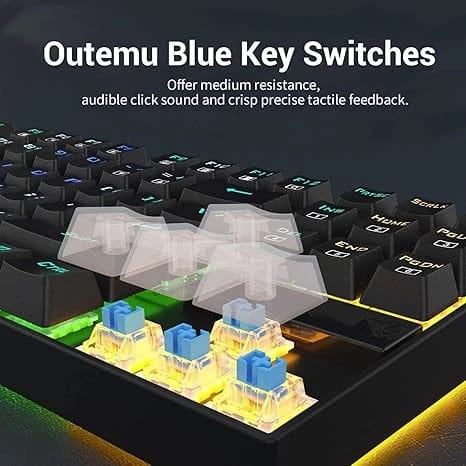 Redragon K552-RGB-BA-1 Mechanical Gaming Keyboard and Mouse Combo Wired RGB LED Backlit 60% with Arrow Key Keyboard & 7200 DPI Mouse