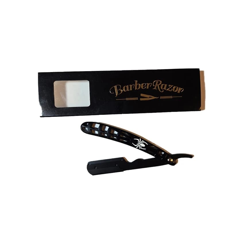 Straight Edge Barber Razor for Close Shaving, Men's Manual Shaver with Disposable Blades Kit