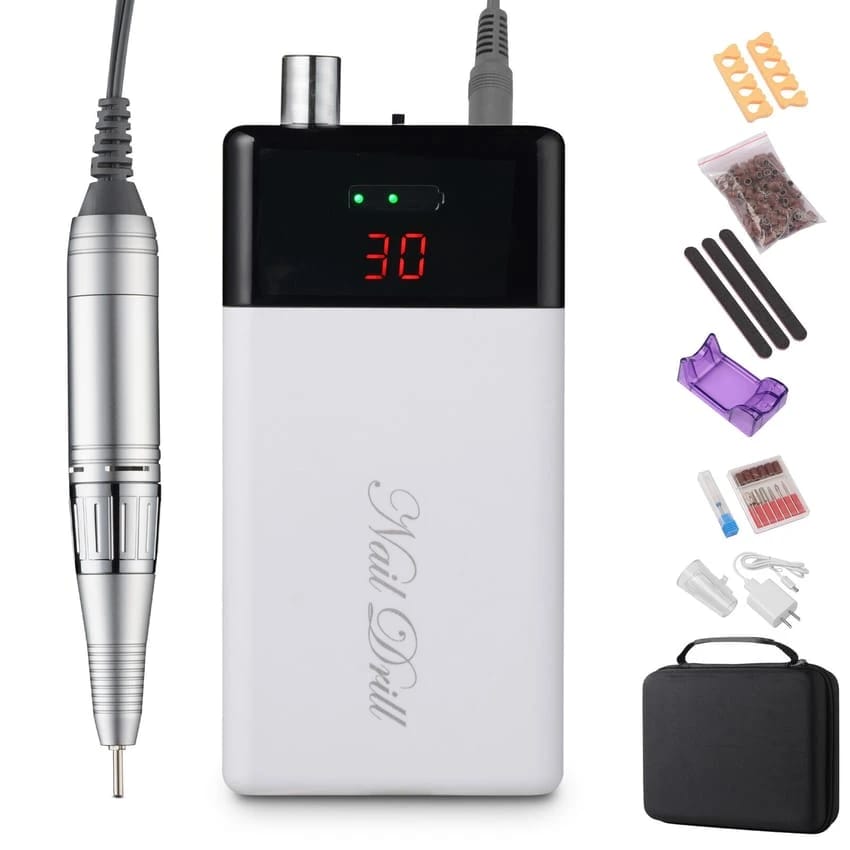 Portable Rechargeable Nail Drill with Tools
