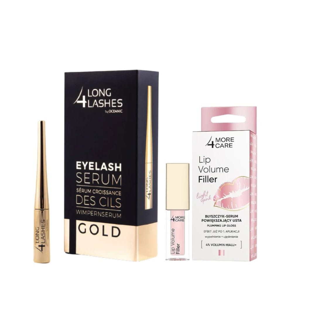 Long 4 Lashes Gold eyelash serum&lip volume filler light pink