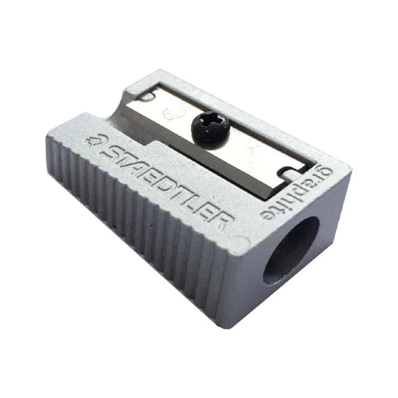 Staedtler - مبراة معدنية بفتحة واحدة - فضية