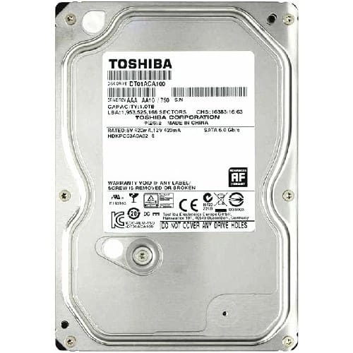 Toshiba HDD 1TB 3.5 "محرك الأقراص الثابتة الداخلية DT01ACA100