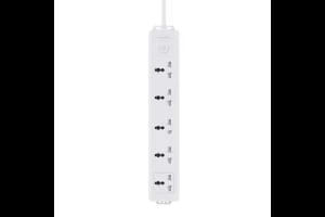 LINKCOMN وصلة كهرباء 5 مداخل MK مع USB قياس 3 متر 2×0.75 ملم