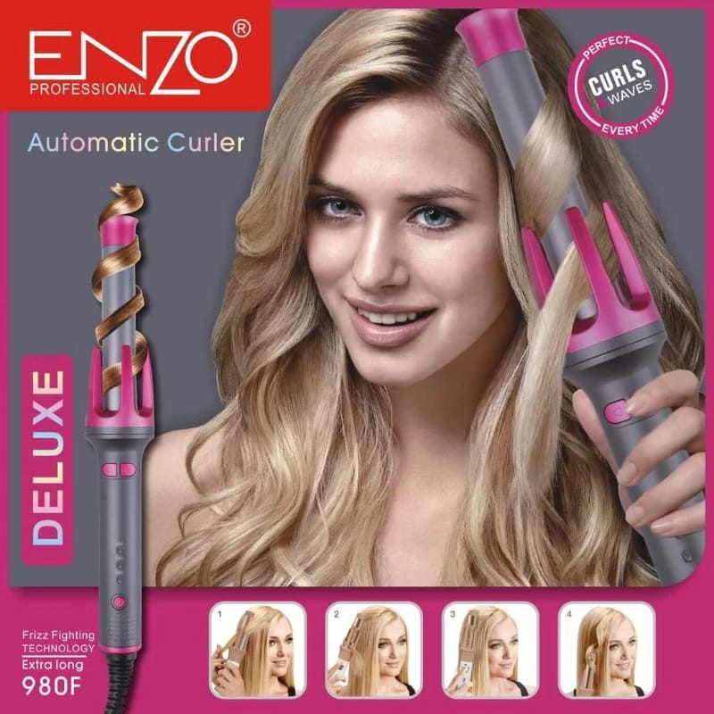 Enzo Automatic Hair Curler, Black