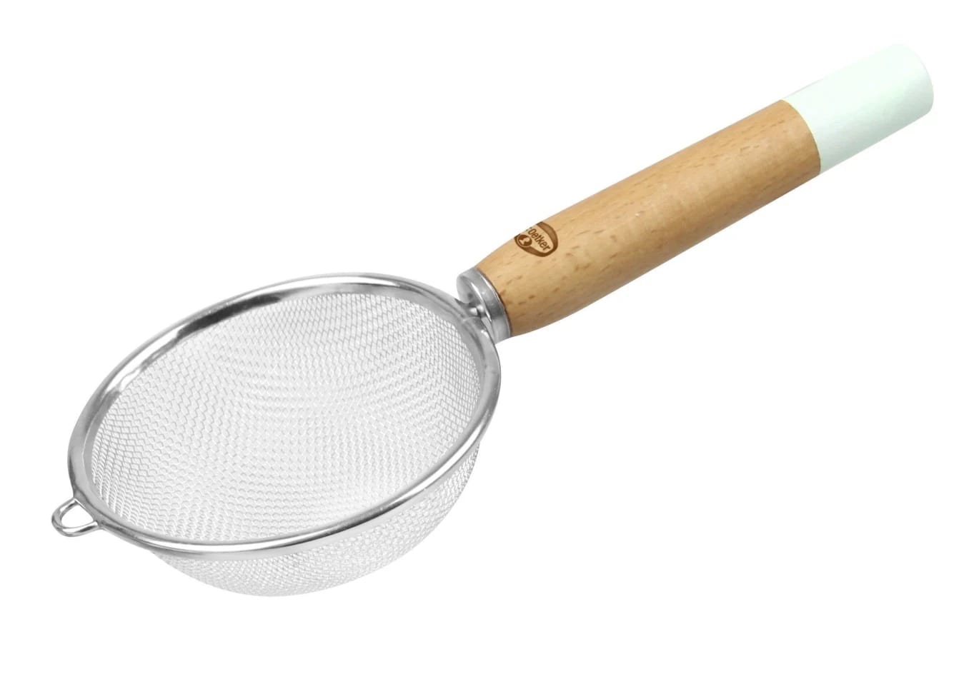 Dr. Oetker "Retro" Powder Sugar Sieve With Wooden Handle, Light Green/Brown/Silver, 10X22.5 Cm