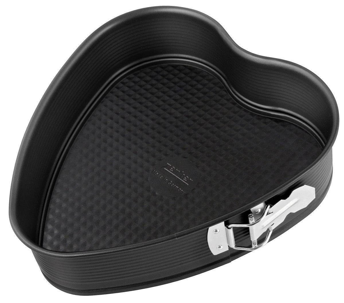 Zenker  "Black/Metallic" Non-Stick Carbon Steel Heart Shaped Springform Pan, 27X25X7 cm