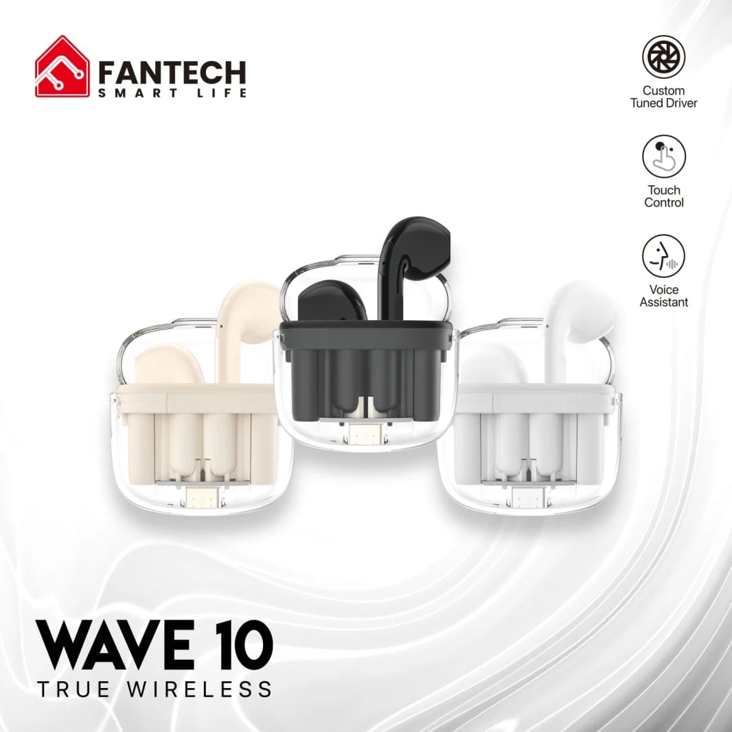 Fantech TWS Bluetooth Wireless Wave 10 TW10 ميكروفون مدمج