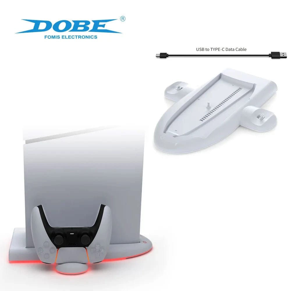 DOBE TP5-3528 Cooling Charging Dock Station With RGB Color Atmosphere Light Circle for PS5 Slim Console