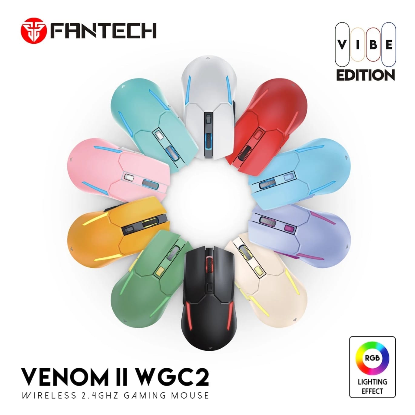 Venom II WGC2 Wireless 2.4 جيجا هرتز الماوس  للألعاب