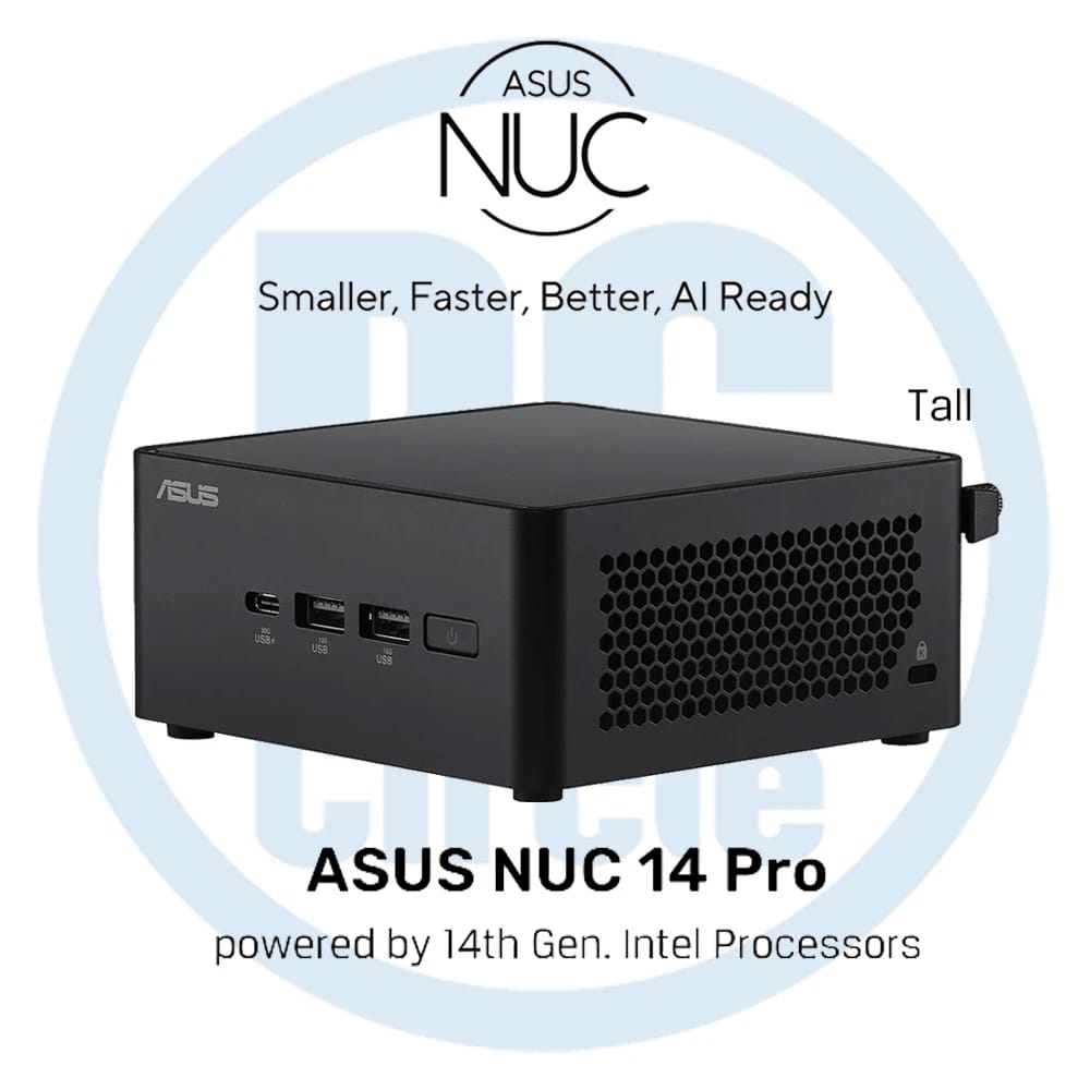 ASUS NUC 14 Pro Kit Bundle (Intel Ultra 7 155H / 16GB DDR5 RAM / 1TB NVMe SSD / 2x Thunderbolt 4 / 2x HDMI / Intel Arc Graphics / DOS) RNUC14RVHU700002I (90AR0072-M001P0)