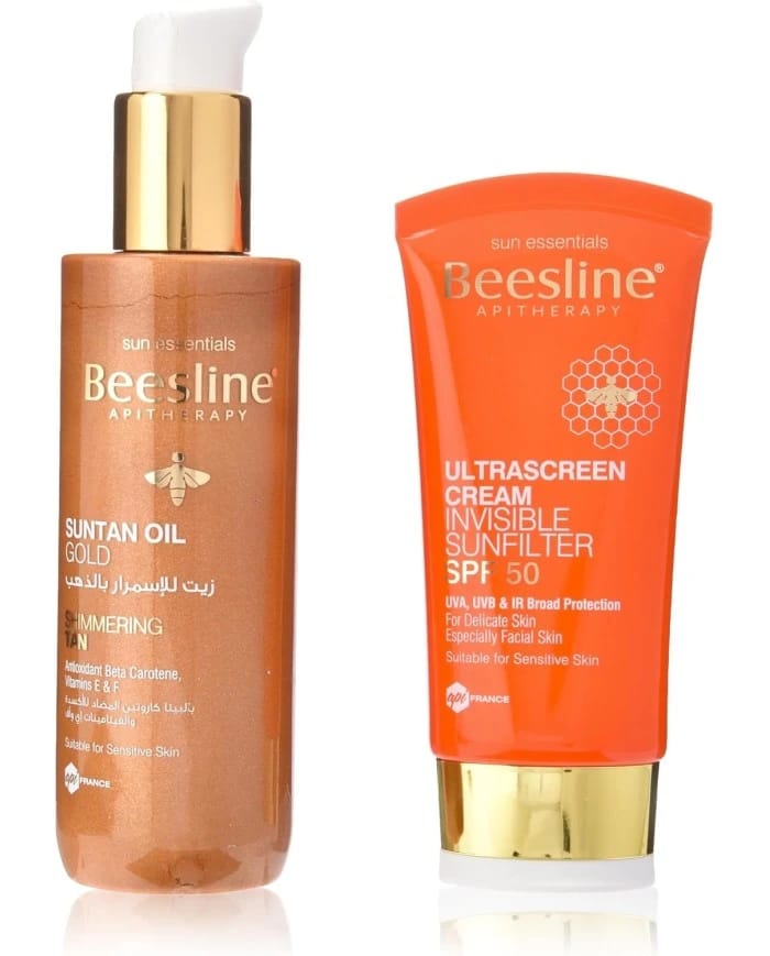زيت للاسمرار بالذهب مع هدية واقي شمس +50 spf من بيزلين