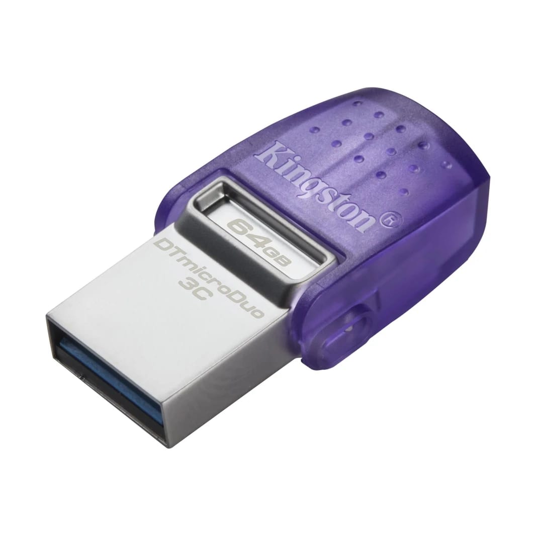 Kingston 64GB واجهة مزدوجة USB Type-C و Type-A USB 3.2 GEN 1 200MB/S قراءة-[DTDUO3CG3/64GB]