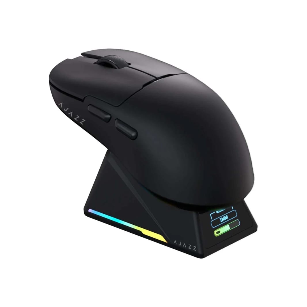 Ajazz AJ159 Apex Wireless Pro 8K شحن مغناطيسي Dock PAW3950 أسود