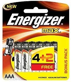 Energizer Batteries AAA 4+2 Free