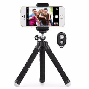Tripod with flexible legs and Bluetooth Remote (BlackRed)