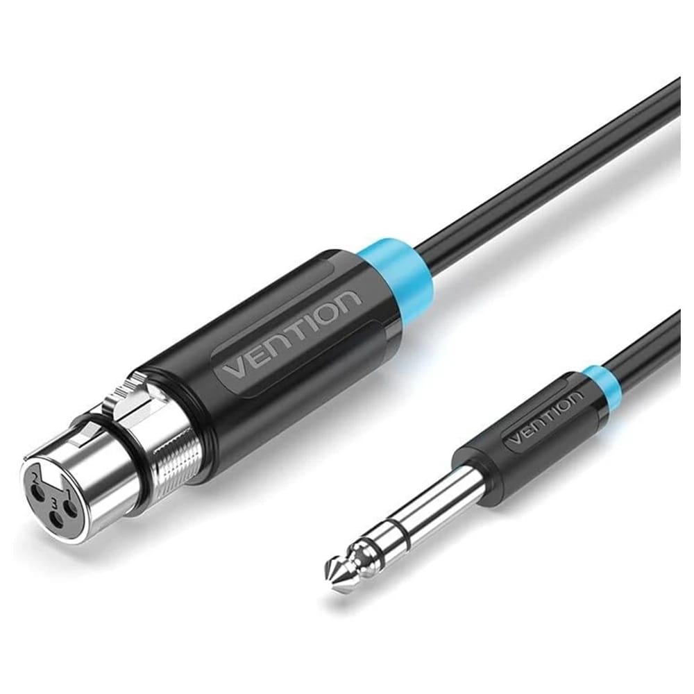 vention 6.5mm trs ذكر إلى XLR كابل الصوت الإناث 3M أسود [bbebi]