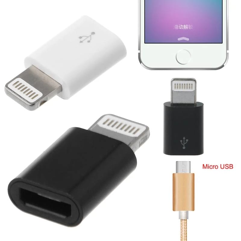 Micro-USB Female To Lightning (8 Pin) Male Converter Adapter for (iPhone 5 // 5s // 6 // 6s // 7 // 8plus // X)