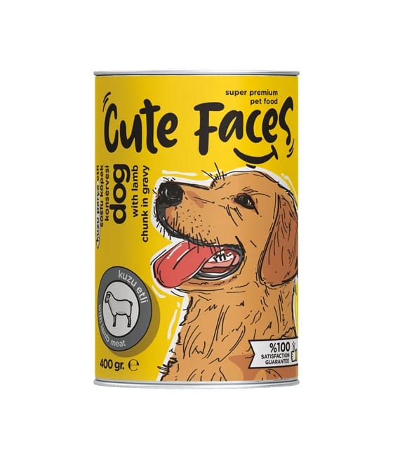 Cute Faces Wet Dog Food with Lamb