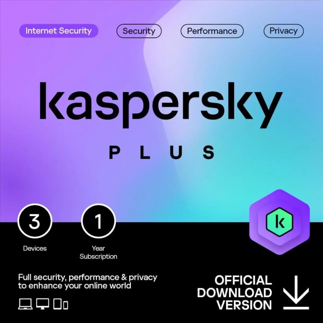 كاسبرسكي بلس حماية الإنترنت مكافحة التصيد والجدار الناري VPN غير محدود مدير كلمات المرور وحماية البنوك عبر الإنترنت لأجهزة الكمبيوتر / ماك / الهاتف المحمول لـ 5 أجهزة سنة واحدة