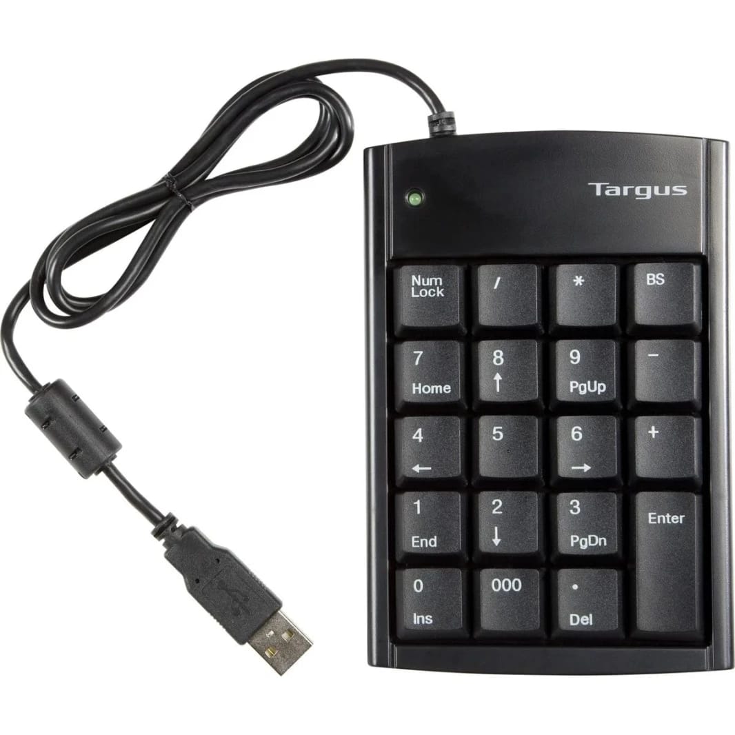 Targus Ultra Mini USB Keypad with USB Port Connector - Black
