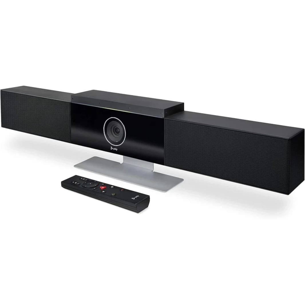 Poly Studio 4K USB Video Conference System Camera/Mic/Speaker Small & Medium Conference Rooms Presenter Tracking NoiseBlock AI Autoframing Teams/Zoom Certified