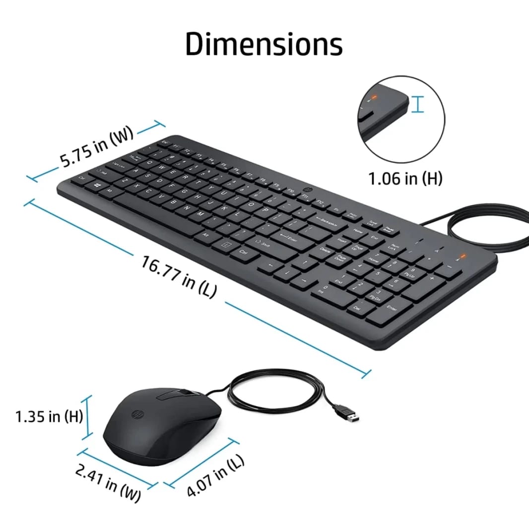 HP 150 Wired Keyboard & Mouse Combo