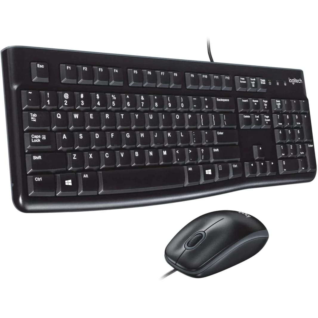 Logitech MK120 Desktop Wired Kit (Keyboard and Mouse) USB, Arabic / English - Black